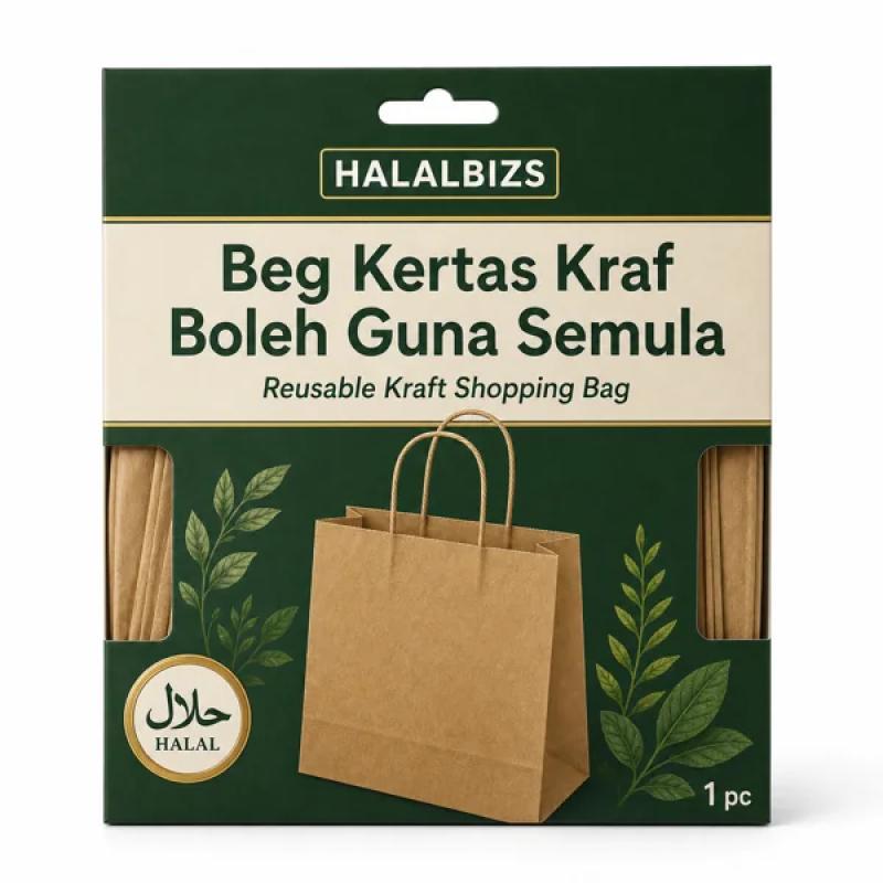 Reusable Kraft Shopping Bag — 1 pc